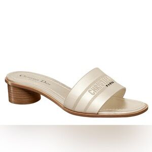 Authentic Christian Dior Dway heeled Sandals Gold- New